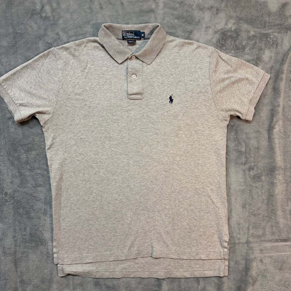 Polo Ralph Lauren Polo Shirt Size Medium Gray Cotton Short Sleeve